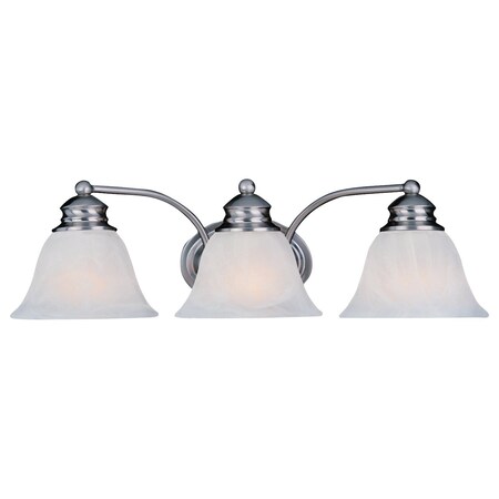 Maxim Three Light Satin Nickel Marble Glass Vanity 2688MRSN